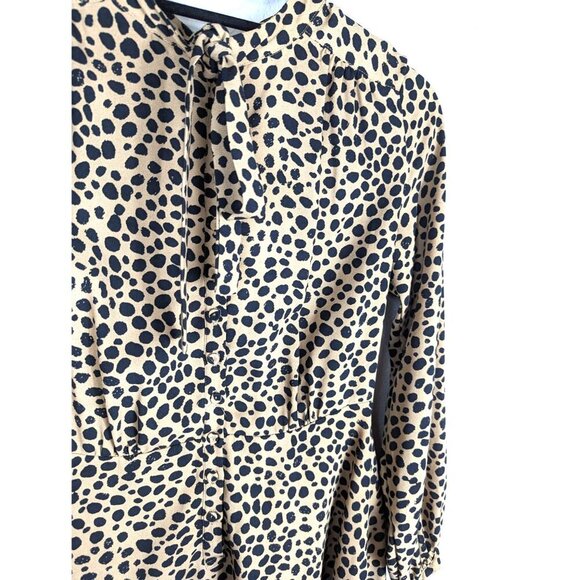 Gibson Latimer Women's Leopard Long Sleeve Fit & Flare Dress Size 4 - Picture 6 of 11
